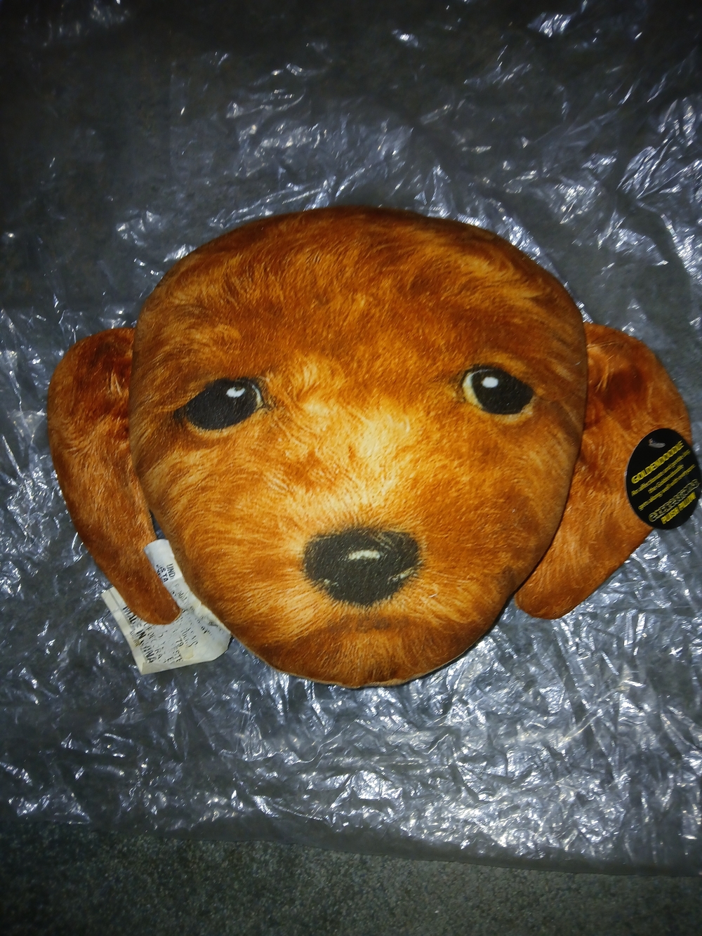 Plush Dog Face Goldendoodle Pillow - Brown Comfort Plush